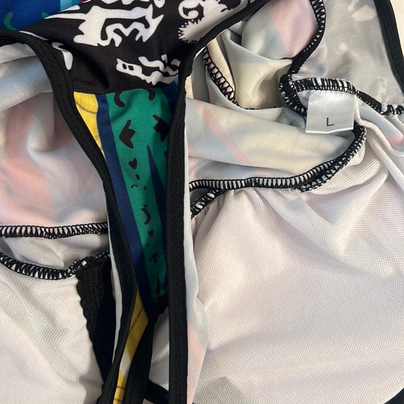 U30- 2 Large Tankini Tops: 1) Hula Honey Halter 2) Unbranded Racerback - Picture 13 of 14